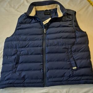 Tahari Navy Blue Puffer Vest